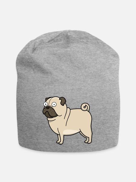 Derp Pug - Jersey-Beanie - Grau meliert