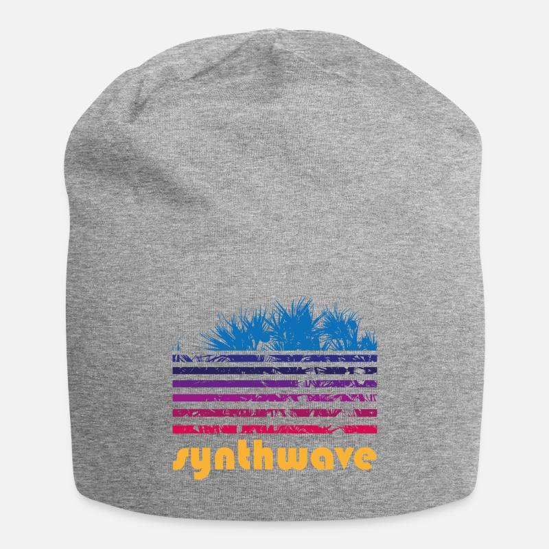 synthwave pandanus - Jersey-Beanie - Grau meliert