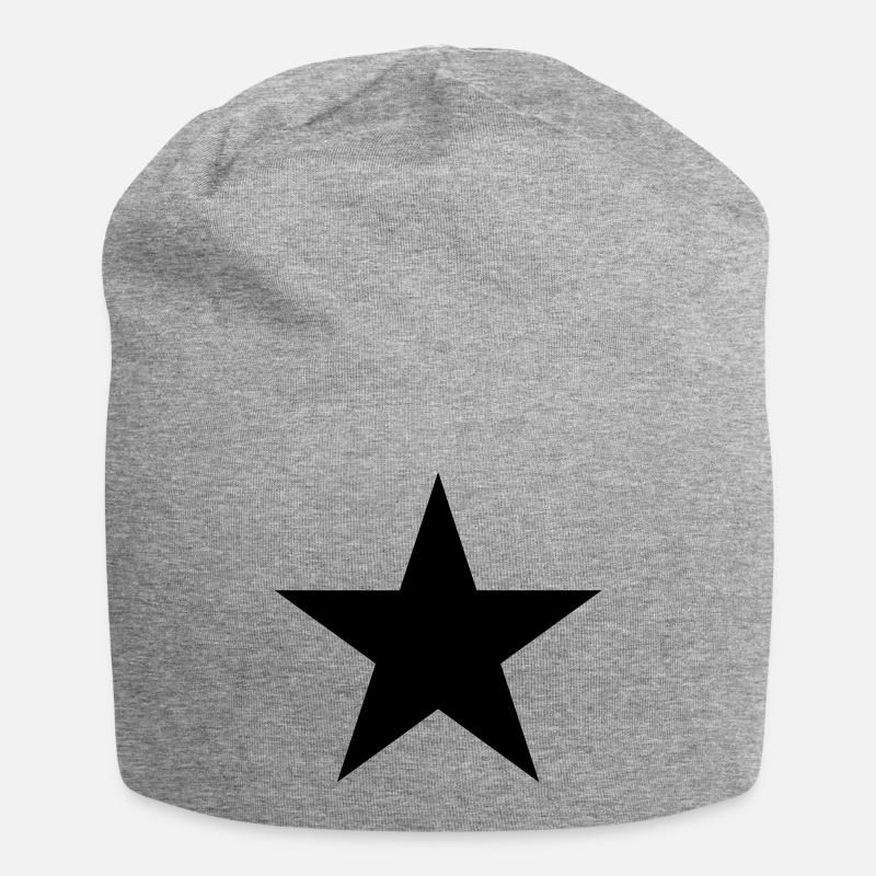 Schwarzer Stern, black star, Rock, Space, Heroes - Jersey-Beanie - Grau meliert