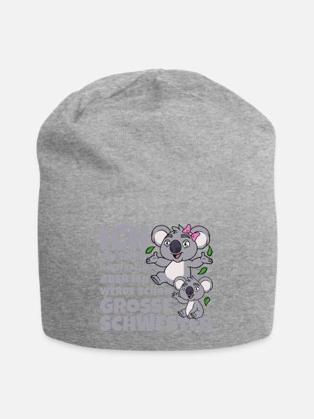 Große Schwester Koala Koalas Geschwister Mädchen - Jersey-Beanie - Grau meliert