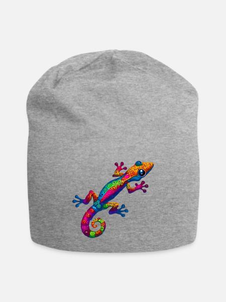 Gecko - Jersey-Beanie - Grau meliert