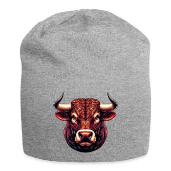 Stier - Jersey-Beanie - Grau meliert - Vorne