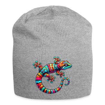 Gecko - Jersey-Beanie - Grau meliert - Vorne