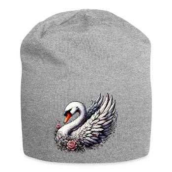 Schwan - Jersey-Beanie - Grau meliert - Vorne