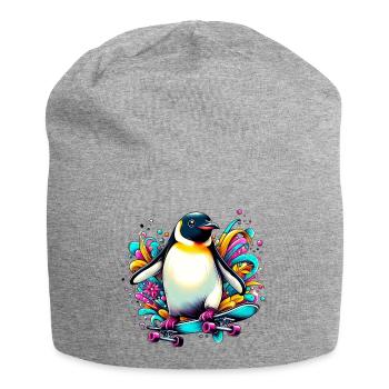 Penguin skateboard skater skater - Jersey Beanie - heather grey - Front