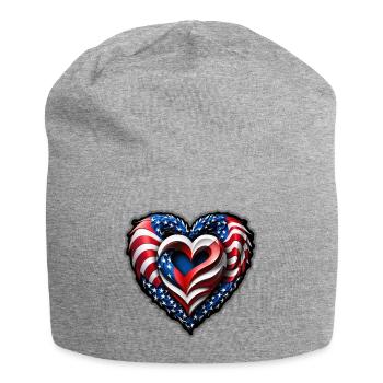 Le cœur - Bonnet en jersey - gris chiné - Devant