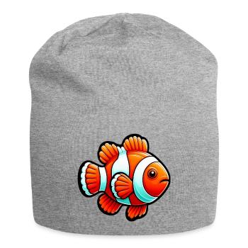 Poisson-clown - Bonnet en jersey - gris chiné - Devant