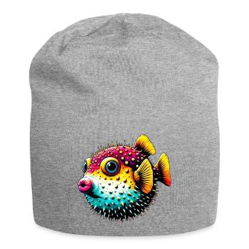 Kugelfisch - Jersey-Beanie - Grau meliert - Vorne