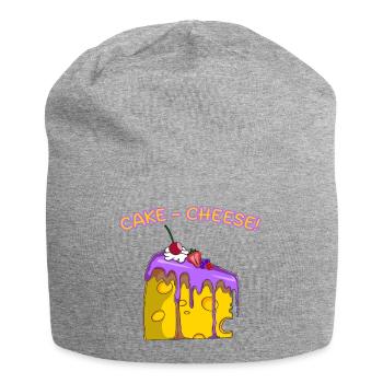 Cheese Lovers Funny Cute Cake Design for Foodies - Jersey Beanie - heather grey - Front