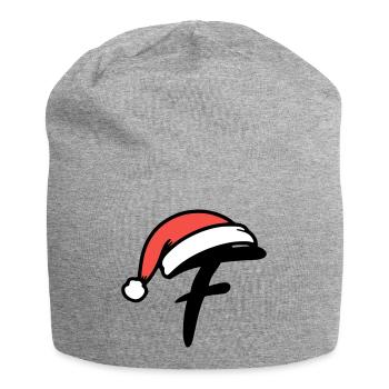 Letter F Christmassy - Jersey Beanie - heather grey - Front