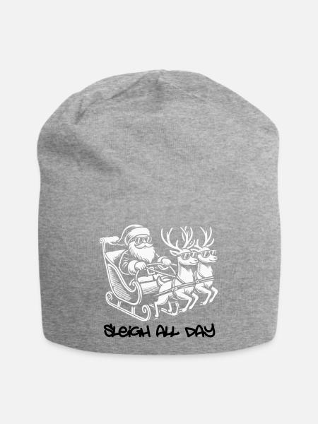 Cooler Santa – Sleigh All Day - Jersey-Beanie - Grau meliert