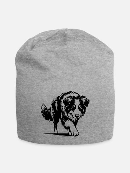 Australian Shepherd - Jersey-Beanie - Grau meliert