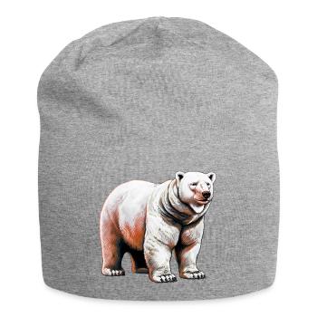 Weißer Eisbär - Jersey-Beanie - Grau meliert - Vorne