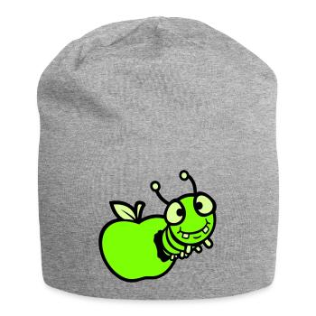 Chenille peeps trou de pomme bande dessinée drôle mignon mignon mignon - Bonnet en jersey - gris chiné - Devant