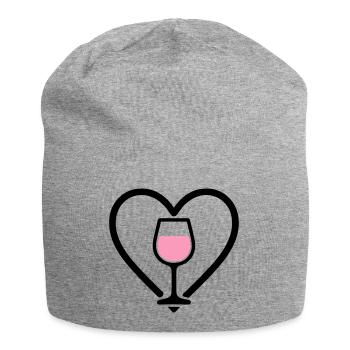 Cœur + Vin Rosé – Rosé Lover - Bonnet en jersey - gris chiné - Devant
