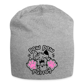 Paw Paw Purray Cat | Funny paw motif - Jersey Beanie - heather grey - Front