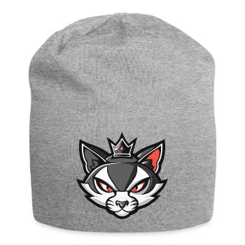 Couronne tête de chat - Bonnet en jersey - gris chiné - Devant