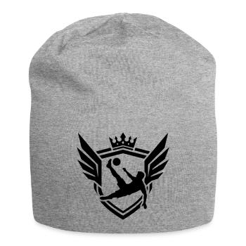 Footballer Overhead Kick Coat of Arms - Jersey Beanie - heather grey - Front