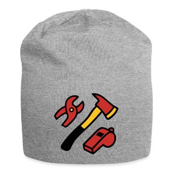 Graphismes des outils des pompiers - Bonnet en jersey - gris chiné - Devant