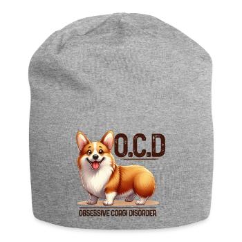  OCD (Obsessive Corgi Disorder) Funny Corgi Merch - Jersey Beanie - heather grey - Front