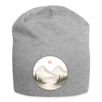 Mountain landscape - Jersey Beanie - heather grey - Front