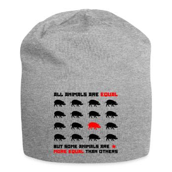 All animals are equal 2 - Jersey Beanie - heather grey - Front