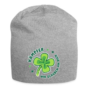 Kämpfer – Wir glauben an dich - Mutmacher - Jersey-Beanie - Grau meliert - Vorne