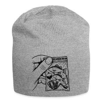 Fischersucht – Fischfisch-Angelausrüstungsbeutel - Jersey-Beanie - Grau meliert - Vorne