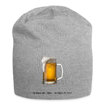 50 Jahre alt+Bier=50 Jahre JUNG, lustiges Design - Jersey-Beanie - Grau meliert - Vorne