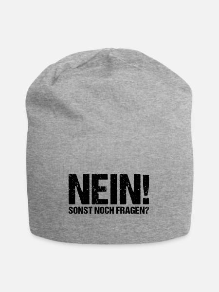 Nein! Sonst noch Fragen? - Jersey-Beanie - Grau meliert