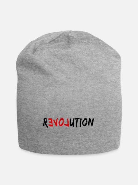 Love Revolution - Jersey-Beanie - Grau meliert