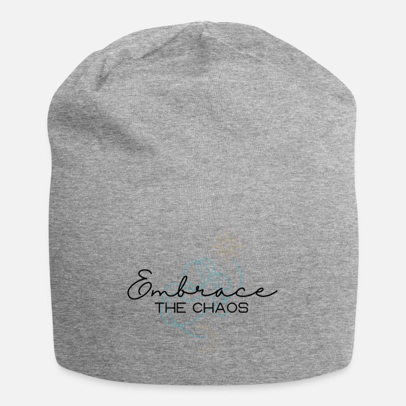 Umarme das Chaos - Jersey-Beanie - Grau meliert