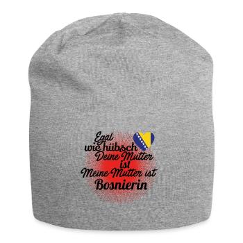 GESCHENK MUTTER egal wie huebsch Bosnien Herzegowi - Jersey-Beanie - Grau meliert - Vorne
