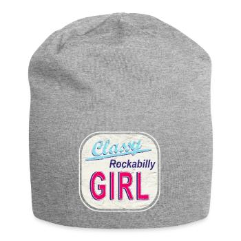 Classy Rockabilly Girl Vintage Logo - Jersey Beanie - heather grey - Front