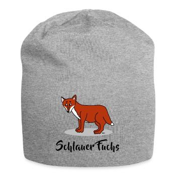 Schlau Intelligent - Schlauer Fuchs - Jersey-Beanie - Grau meliert - Vorne