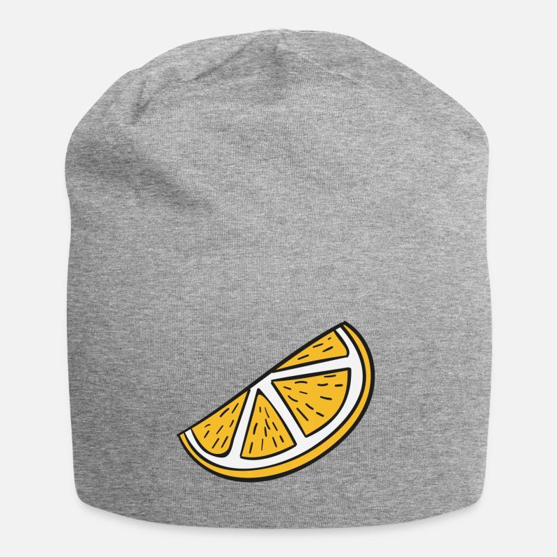 orange slice - Jersey Beanie - heather grey