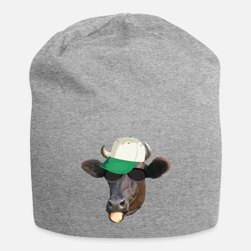 vache cool - Bonnet en jersey - gris chiné