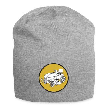 Rasenmäher Traktor Trecker Gärtner Bauer Geschenk - Jersey-Beanie - Grau meliert - Vorne