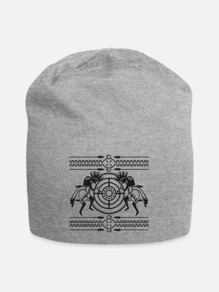 Native American Kokopelli Musicans - Totem 1 - Jersey-Beanie - Grau meliert