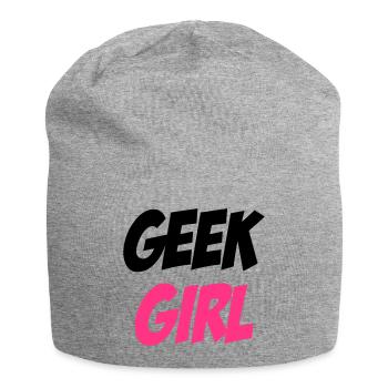 Geek Girl - Jersey Beanie - heather grey - Front