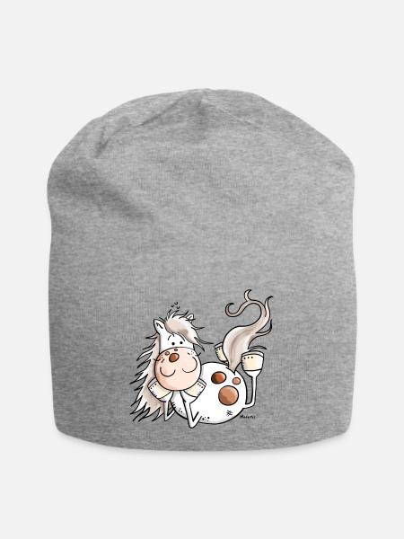 Relax Pferd - Jersey-Beanie - Grau meliert
