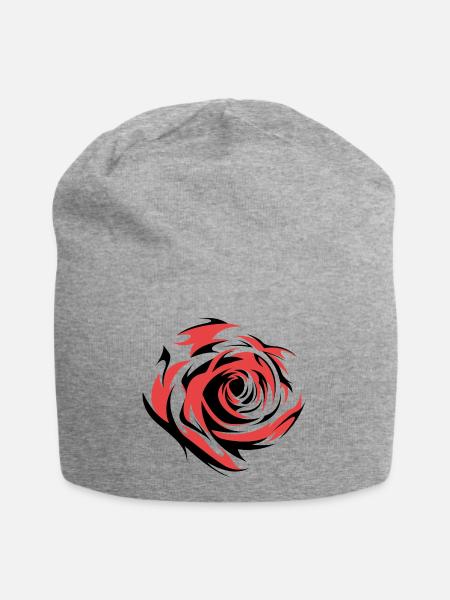 rose blumen flower rosen symbol illustration icon - Jersey-Beanie - Grau meliert