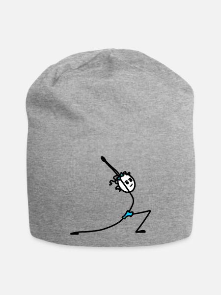 Yoga-Übung Sonnengruß - Jersey-Beanie - Grau meliert