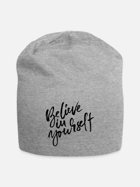 Glaube an dich Glaube an dich selbst Positivität - Jersey-Beanie - Grau meliert