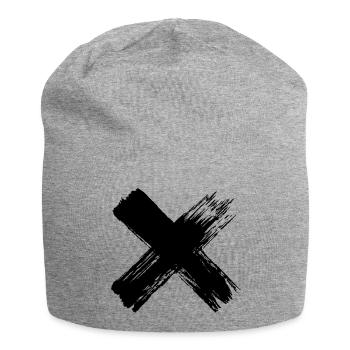 Grunge Cross - Jersey Beanie - heather grey - Front