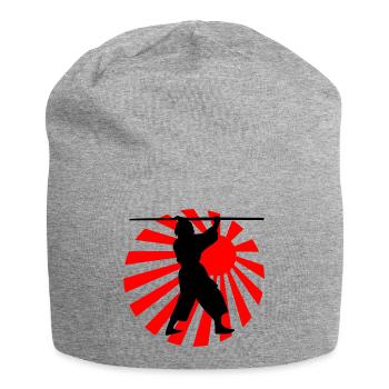 Keep Kobudo logo with a bo above it - Jersey Beanie - heather grey - Front