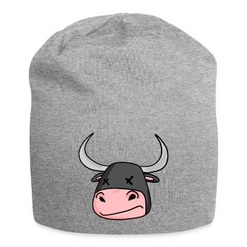 Bulls head bull - Jersey Beanie - heather grey - Front