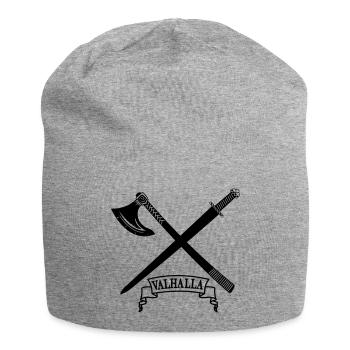 Valhalla avec hache et épée - Bonnet en jersey - gris chiné - Devant