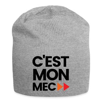 C'est mon mec - Bonnet en jersey - gris chiné - Devant
