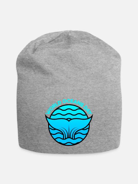 Welttag der Ozeane - Jersey-Beanie - Grau meliert